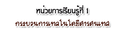 หน่วยการเรียนรู้ที่1